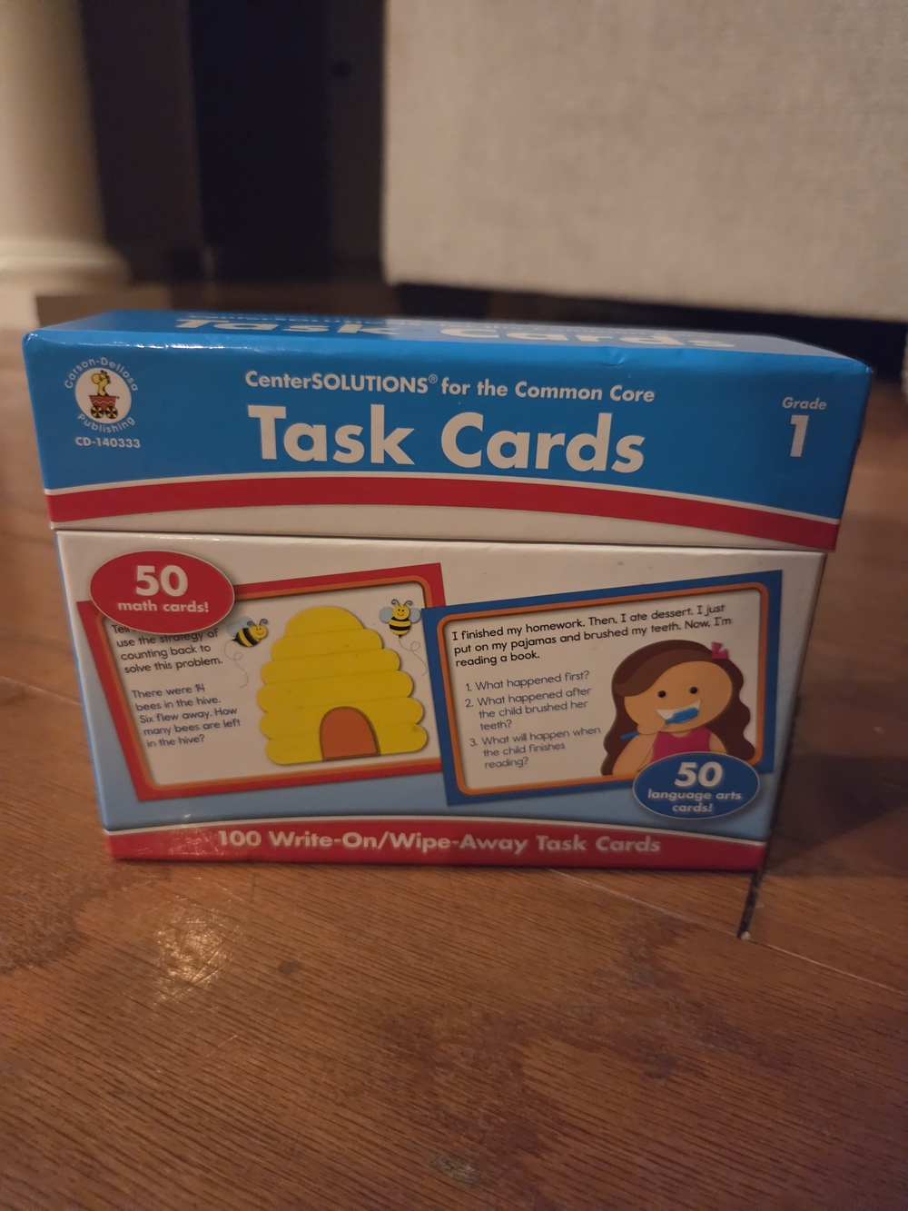CenterSOLUTIONS Grade 1 Task Cards. 100 cards wipe on wipe away